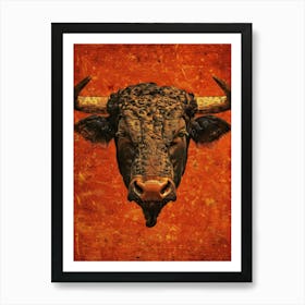 Bull Head Canvas Art Art Print