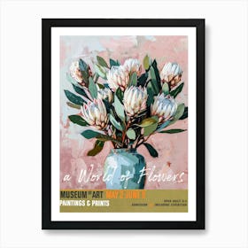 A World Of Flowers, Van Gogh Exhibition Protea 3 Art Print
