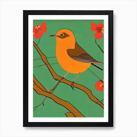 Hermit Thrush 2 Midcentury Illustration Bird Art Print