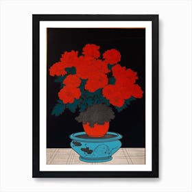 Chrysanthemums Still Life 2 Pop Art  Art Print