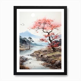 The Ogasawara Islands In Tokyo, Japanese Brush Painting, Ukiyo E, Minimal 2 Art Print