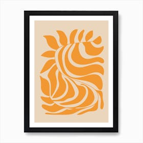 Abstract orange plant Art Print