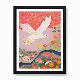 Maximalist Bird Painting Seagull 2 Art Print