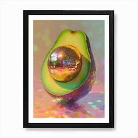 Disco Ball Avocado Poster