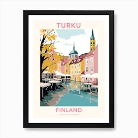 Turku, Finland, Flat Pastels Tones Illustration 2 Poster Art Print