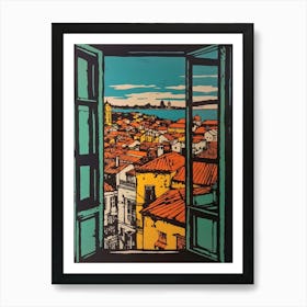 A Window View Of Havana In The Style Of Pop Art 2 Art Print
