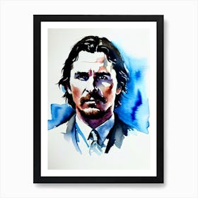 Christian Bale In The Dark Knight Rises Watercolor Art Print