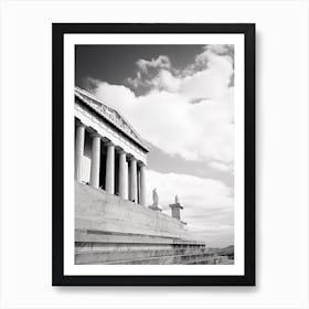 Athens, Greece, Mediterranean Black And White Photography Analogue 1 Art Print