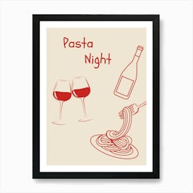 Pasta Night Poster Art Print