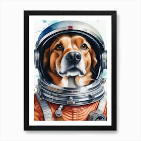 Astronaut Dog Art Print