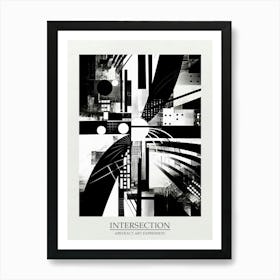 Intersection Abstract Black And White 6 Poster Art Print