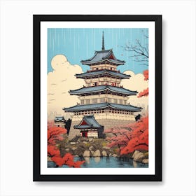 Osaka Castle, Japan Vintage Travel Art 3 Art Print