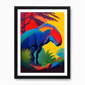 Trachodon 1 Primary Colours Dinosaur Art Print