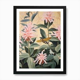 Bee Balm 2 Flower Painting Art Print