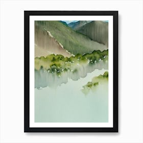 Teide National Park Spain Water Colour Poster Art Print