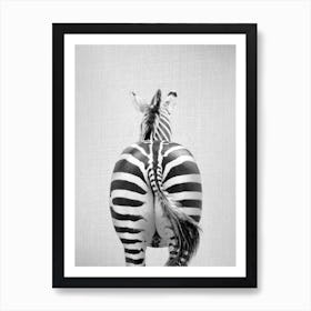 Zebra Tail - Black & White Art Print