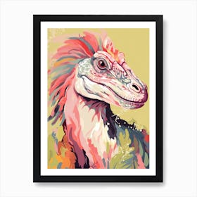 Colourful Dinosaur Dromaeosaurus 2 Art Print