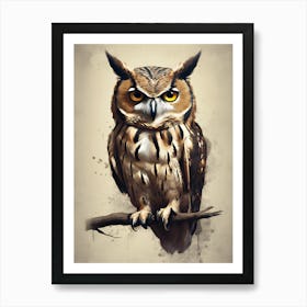 Whispers of Wisdom: The Owl’s Soliloquy Art Print