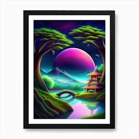 Purple Moon Art Print