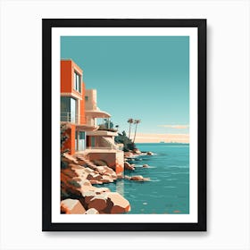 St Kilda Beach Australia Mediterranean Style Illustration 3 Art Print