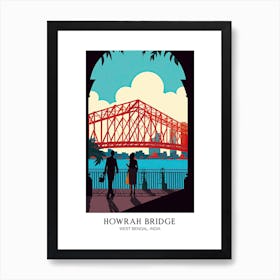 Howrah Bridge, West Bengal, India Colourful 4 Travel Poster Art Print