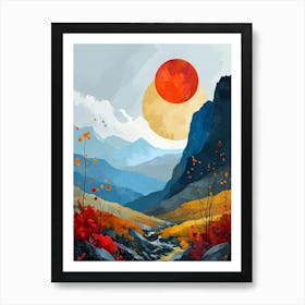 Sunset In The Mountains 11 Art Print