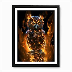 Fire Owl Art Print