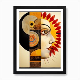 Abstract Illustration Of A Woman And The Cosmos 46 Art Print