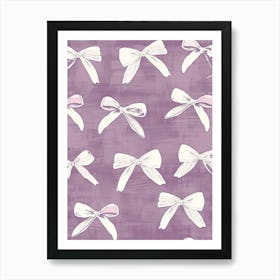 White And Lilac Bows 1 Pattern Art Print
