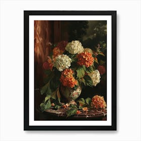 Baroque Floral Still Life Hydrangea 4 Art Print