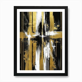 Gold And Black Abstract Painting 41 Art Print