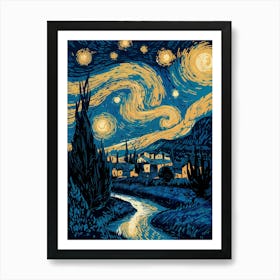 Starry Night, van gogh art Art Print