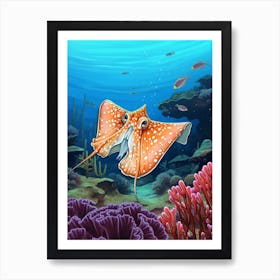 Blanket Octopus Detailed Illustration 4 Art Print