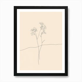 Line Drawing Of A Flower Art Print