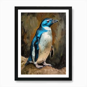 Galapagos Penguin Oamaru Blue Penguin Colony Colour Block Painting 3 Art Print