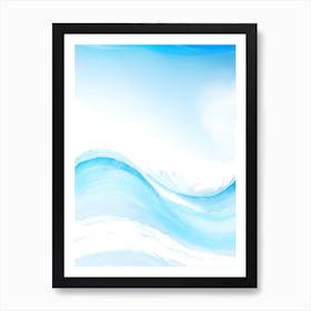 Blue Ocean Wave Watercolor Vertical Composition 110 Art Print