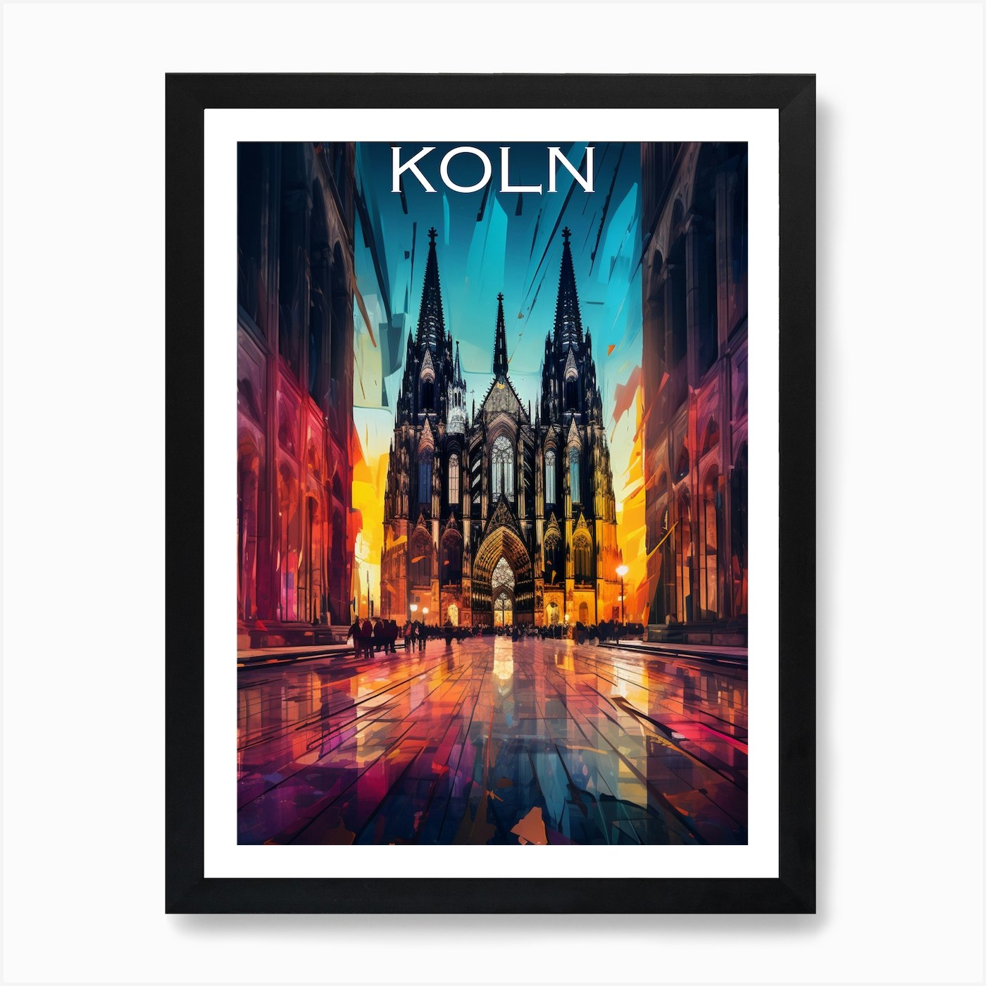 Fy Print Koln Colourful A by Germany travel poster Thing - Small Art