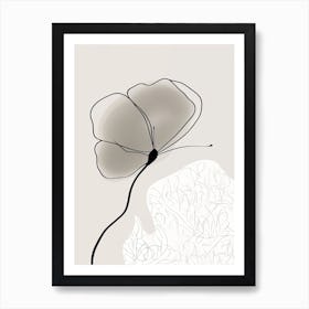 Butterfly Line Art Abstract 2 Art Print