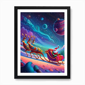 Alien Santa Deliveries Art Print