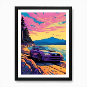 Subaru Impreza Wrx Sti Ghibli Style Art Print