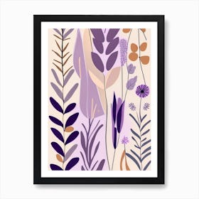 Lavender Wildflower Modern Muted Colours 2 Art Print