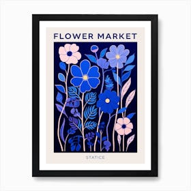 Blue Flower Market Poster Statice 2 Art Print