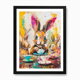 Kitsch Cute Animal Tea Party 2 Art Print