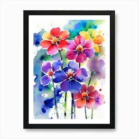 Watercolor Flowers 1 Art Print