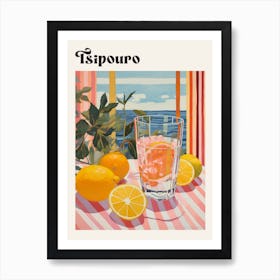 Tsipouro 2 Retro Cocktail Poster Art Print