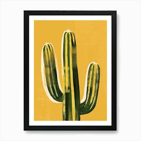 Saguaro Cactus Minimalist Abstract Illustration 1 Art Print