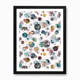 Cosmic Planets And Stars Multicolored Art Print