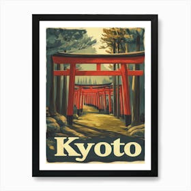 Aihrgdesign A Vintage Travel Poster Of Kyoto 2 Art Print