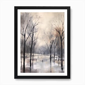 Winter City Park Painting Hyde Park London 4 Art Print