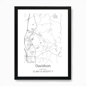 Davidson,United States Minimalist Map 1 Art Print